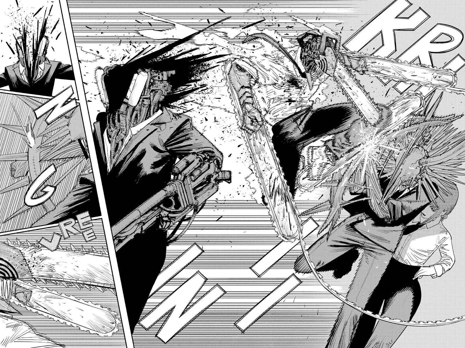 Chainsaw Man Manga Chapter 94 page 14 - Chainsaw Man vs. the Weapon Humans scene