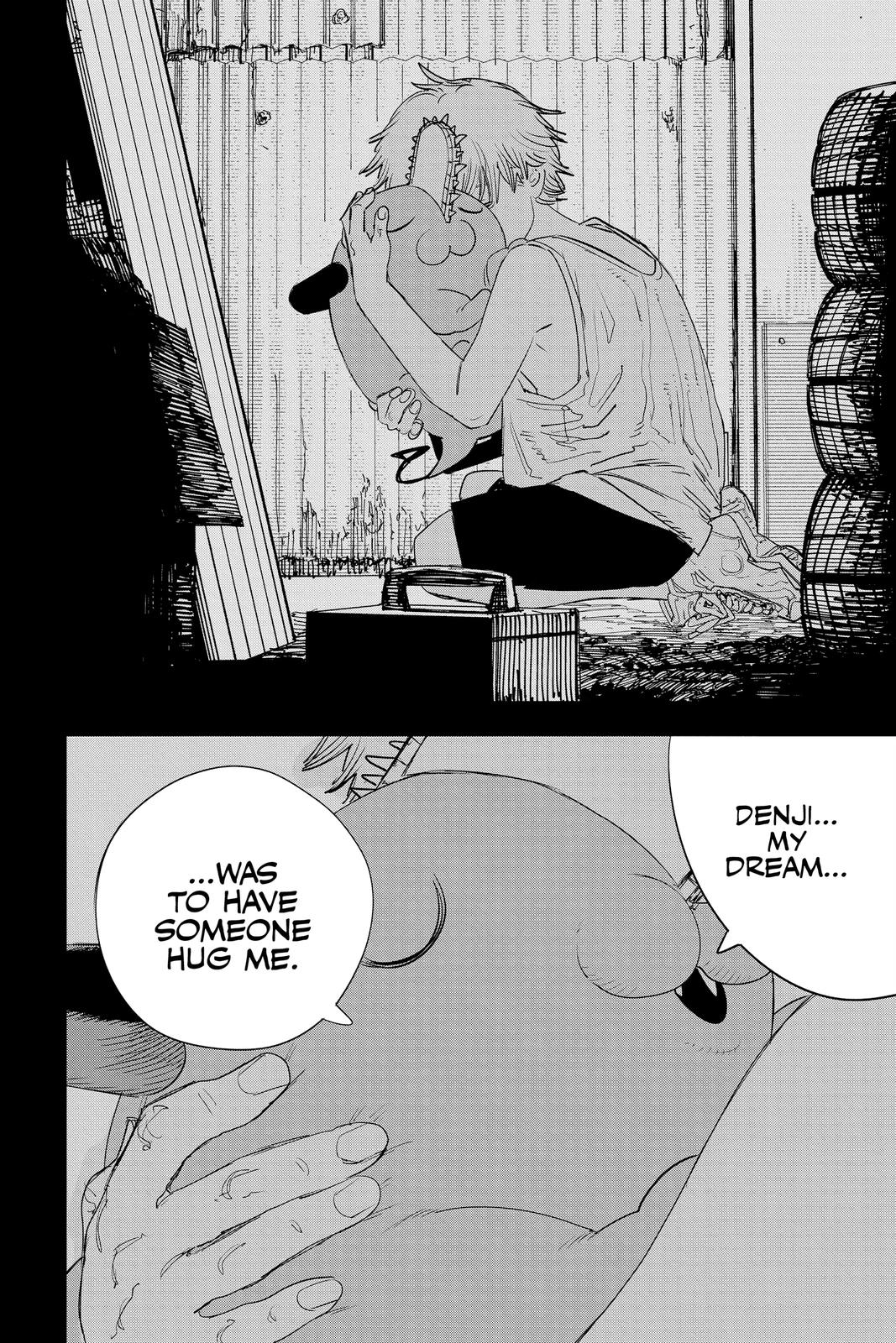 Chainsaw Man Manga Chapter 97 page 17 - I, Love, Chainsaw scene