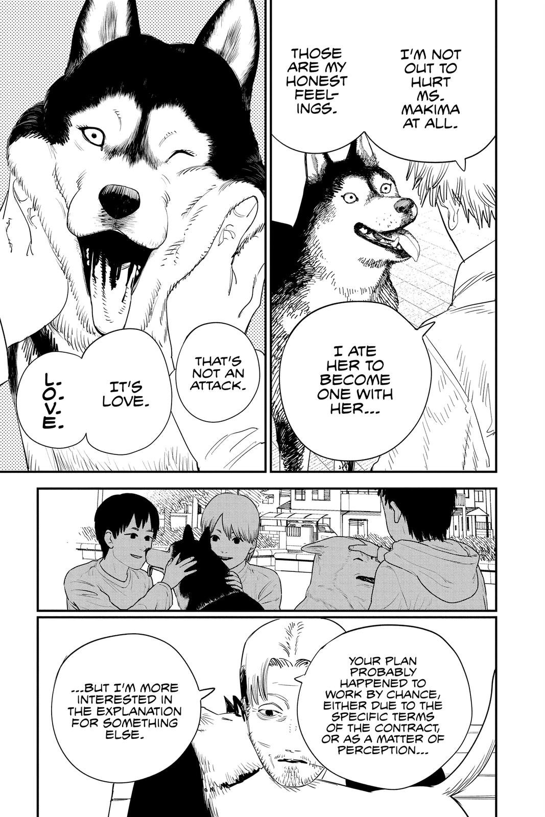 Chainsaw Man Manga Chapter 97 page 6 - I, Love, Chainsaw scene