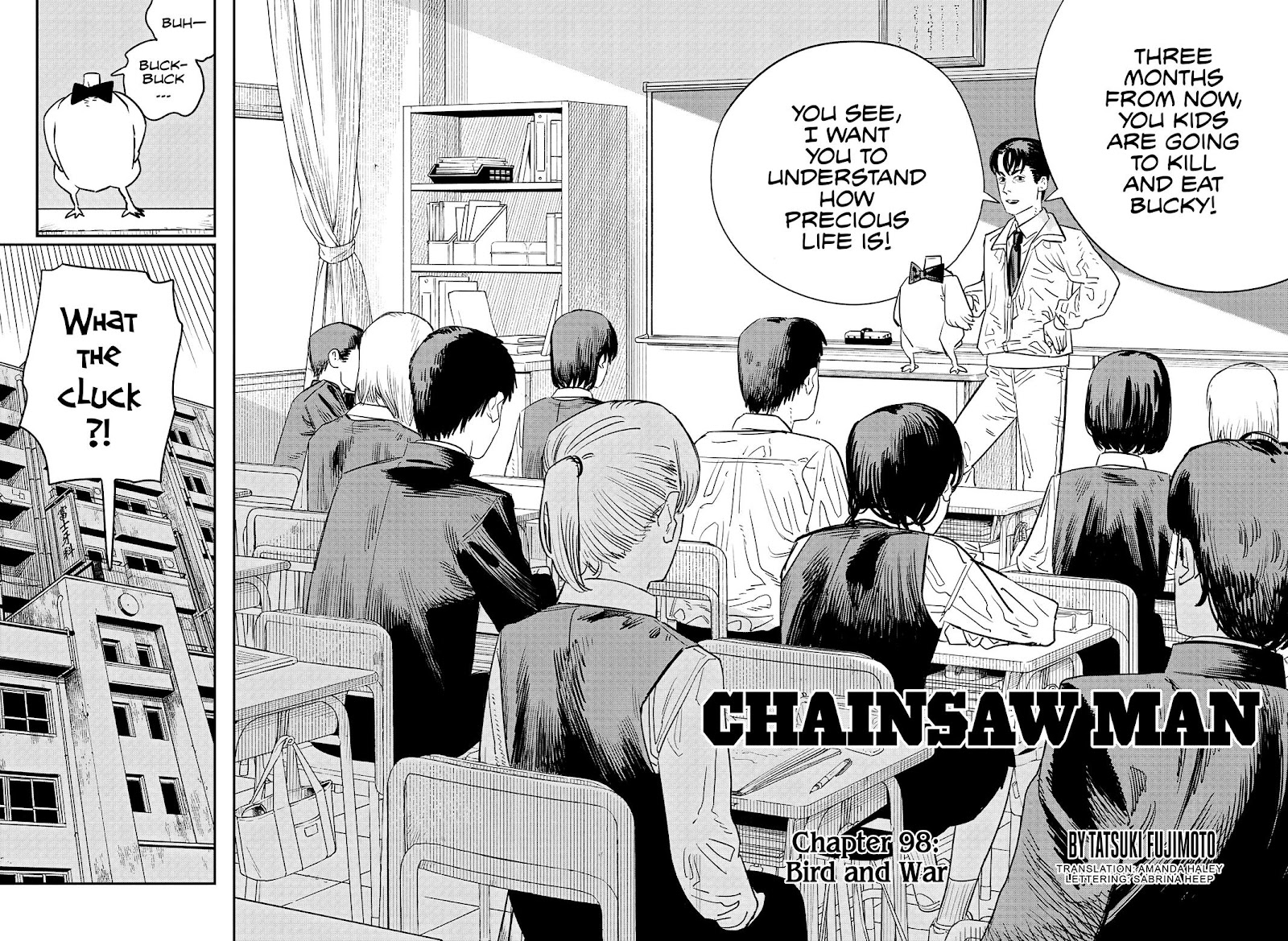 Chainsaw Man Manga Chapter 98 page 2 - Bird and War scene